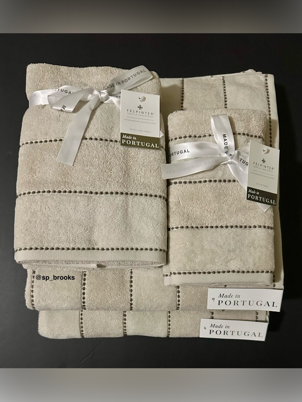 🎁6PC FELPINTER Velour Bath Towel Set - Khaki - Cotton, Super Soft & Absorbent